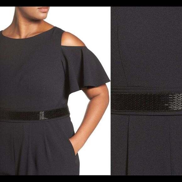 Eliza J Embellished Cold Shoulder Jumpsuit - Picture 2 of 5